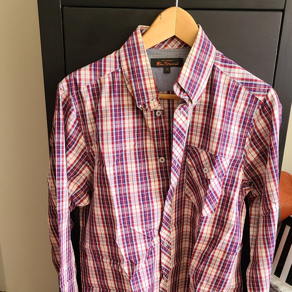 Ben Sherman Red / Blue / White Plaid Shirt – Medium